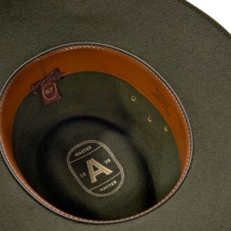Akubra Tablelands Hat in Brown Olive lining