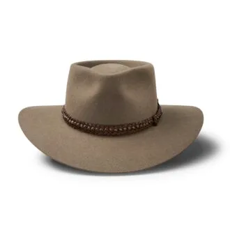 Akubra Brumby Hat in Acorn Fawn front