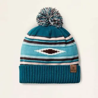 Ariat Serape Beanie Hat in Turquoise Serape front 10063915
