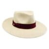 Failsworth Chatsworth Ladies Panama Hat in Natural with Burgundy Band