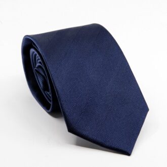 P L Sells Pure Silk Herringbone Tie in Navy N777/25